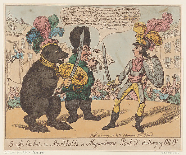 Thomas Rowlandson:Single Combat in Moor-Fields or Magnamimou-16x12"(A3) Poster