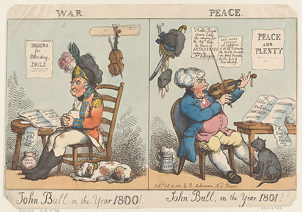 Thomas Rowlandson:John Bull in the Year 1800! John Bull in t-16x12"(A3) Poster