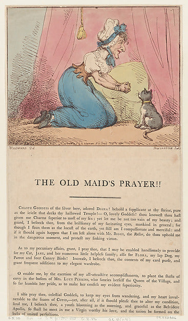 After George Moutard Woodward:The Old Maid's Prayer!! Februa-16x12"(A3) Poster