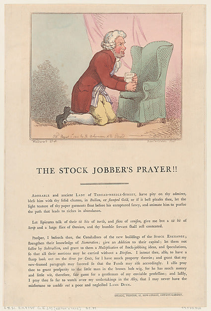 After George Moutard Woodward:The Stock Jobber's Prayer!! Au-16x12"(A3) Poster