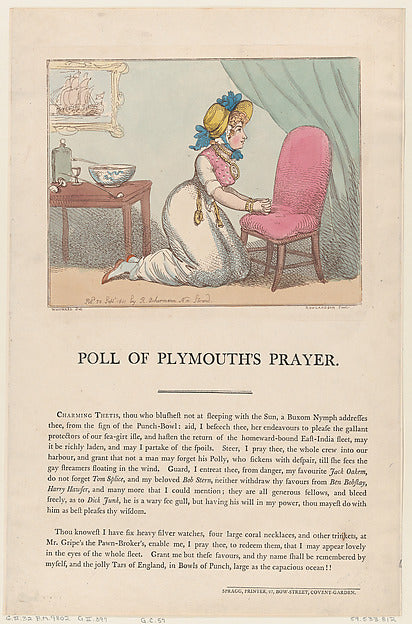 After George Moutard Woodward:Poll of Plymouth's Prayer Sept-16x12"(A3) Poster