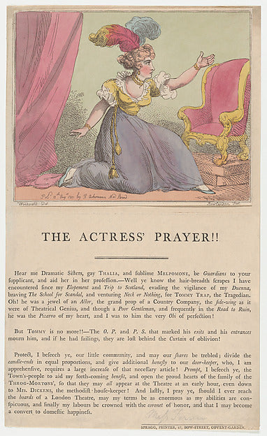 After George Moutard Woodward:The Actress' Prayer!! August 1-16x12"(A3) Poster