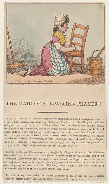 After George Moutard Woodward:The Maid of All-Work's Prayer!-16x12"(A3) Poster