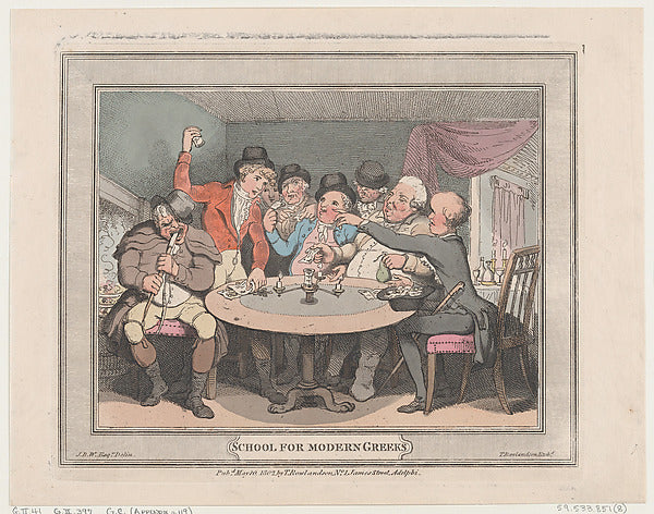 Thomas Rowlandson:School for Modern Greeks May 10, 1802-16x12"(A3) Poster