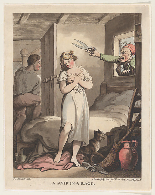 Thomas Rowlandson:A Snip in a Rage July 1, 1802-16x12"(A3) Poster