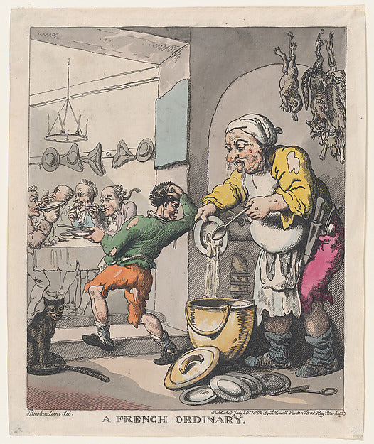 A French Ordinary July 20, 1802-Thomas Rowlandson ,16x12"(A3)Poster