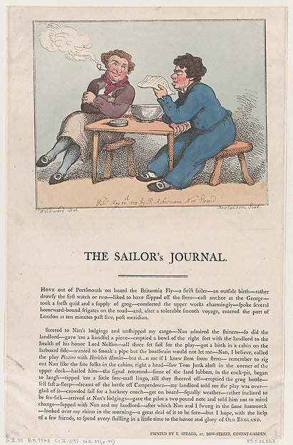 Thomas Rowlandson:The Sailor's Journal May 20, 1802-16x12"(A3) Poster