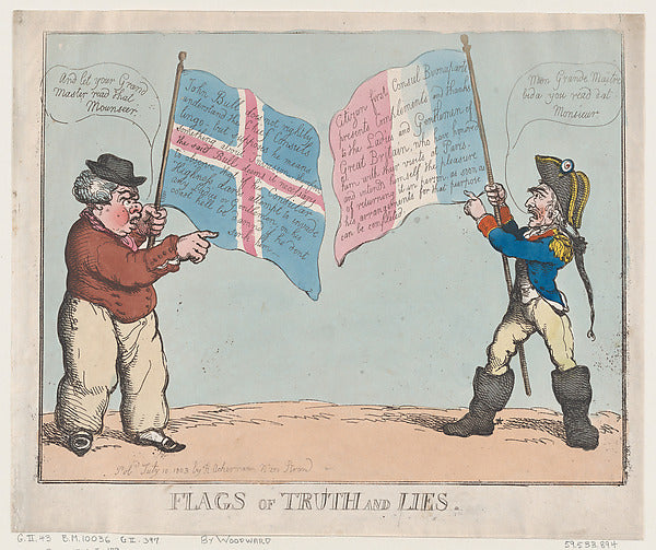 Thomas Rowlandson , After George Moutard Woodward:Flags of T-16x12"(A3) Poster