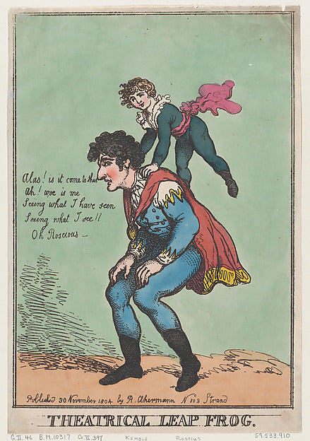 Thomas Rowlandson:Theatrical Leap Frog November 30, 1804-16x12"(A3) Poster