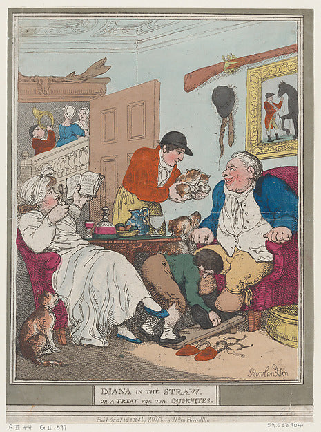 Thomas Rowlandson:Diana in the Straw or A Treat for Quornite-16x12"(A3) Poster