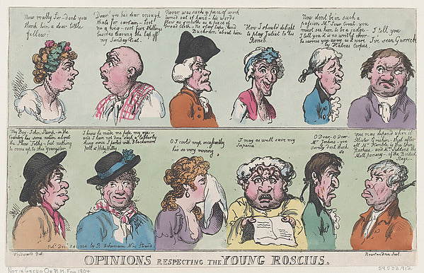 Thomas Rowlandson , After George Moutard Woodward:Opinions R-16x12"(A3) Poster