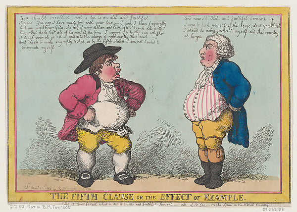 Thomas Rowlandson:The Fifth Clause or the Effect of Example -16x12"(A3) Poster
