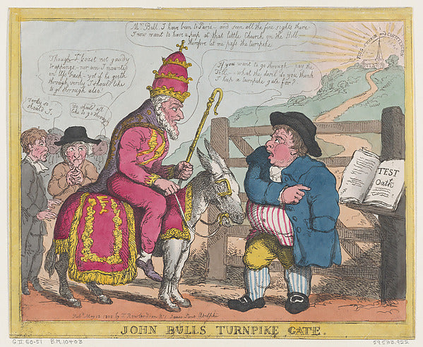 Thomas Rowlandson:John Bull's Turnpike Gate May 15, 1805-16x12"(A3) Poster