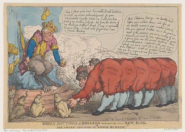 Thomas Rowlandson:Broad Bottoms in Holland Worshiping Their -16x12"(A3) Poster