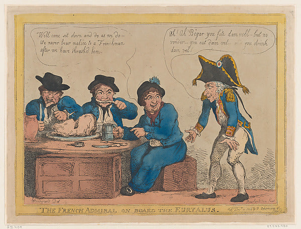 Thomas Rowlandson , After George Moutard Woodward:The French-16x12"(A3) Poster