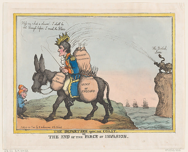 The Departure from the Coast  or the End of the Farce of Invas,  Poster Print
