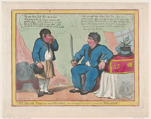 Thomas Rowlandson:The Brave Tars of the Victory and The Rema-16x12"(A3) Poster