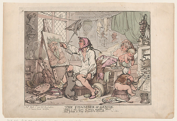 Thomas Rowlandson:The Chamber of Genius April 2, 1806-16x12"(A3) Poster