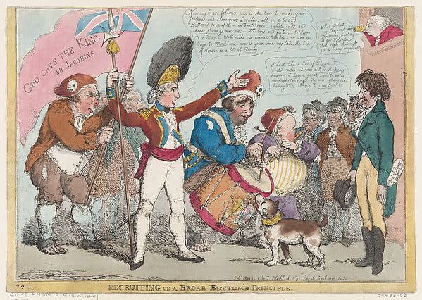 Thomas Rowlandson:Recruiting on a Broab [sic] Bottom'd Princ-16x12"(A3) Poster