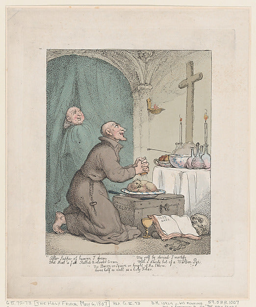 Thomas Rowlandson ,After Henry William Bunbury:The Holy Fria-16x12"(A3) Poster