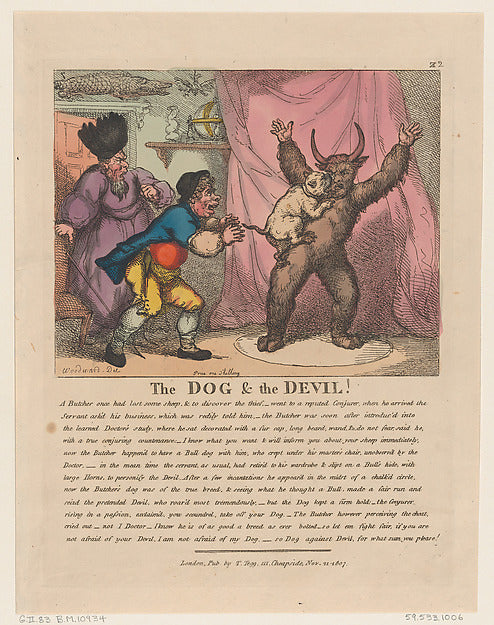 Thomas Rowlandson ,After George Moutard Woodward:The Dog & T-16x12"(A3) Poster