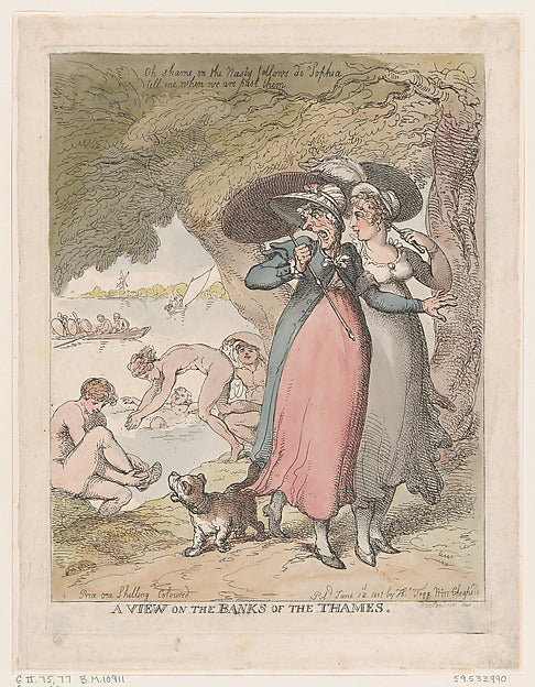 Thomas Rowlandson:A View on the Banks of the Thames June 18,-16x12"(A3) Poster