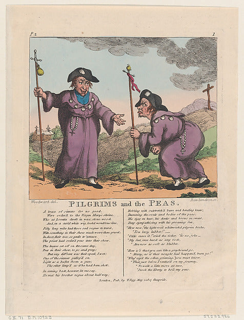 Thomas Rowlandson , After George Moutard Woodward:Pilgrims a-16x12"(A3) Poster