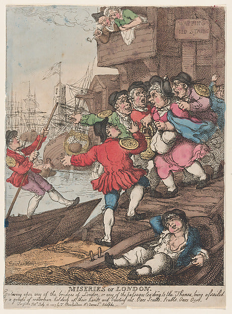 Thomas Rowlandson:Miseries of London: Entering upon any of t-16x12"(A3) Poster