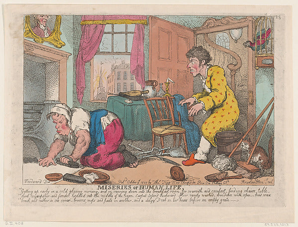Thomas Rowlandson , After George Moutard Woodward:The Miseri-16x12"(A3) Poster