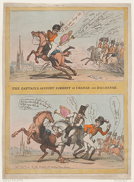 Thomas Rowlandson:The Captains Account Current of Charge and-16x12"(A3) Poster