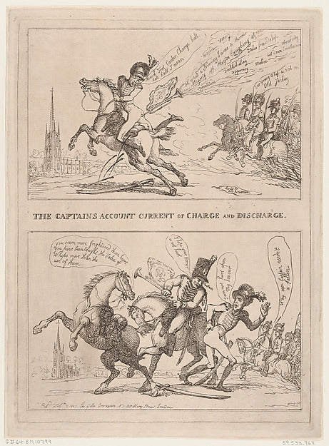 Thomas Rowlandson:The Captain's Account Current of Charge an-16x12"(A3) Poster