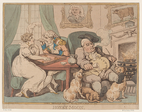 Nicolaus Heideloff , After Thomas Rowlandson:Honey Moon Octo-16x12"(A3) Poster
