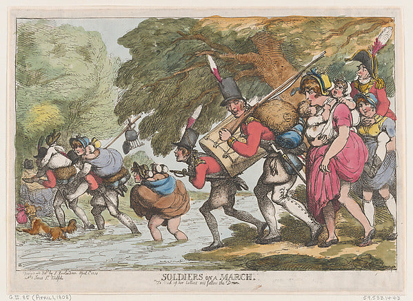 Thomas Rowlandson:Soliders on a March April 1, 1808-16x12"(A3) Poster