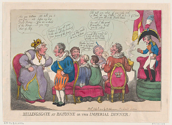 Thomas Rowlandson:Billingsgate at Bayonne or The Imperial Di-16x12"(A3) Poster