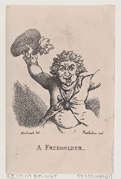 Thomas Rowlandson , After George Moutard Woodward:A Freehold-16x12"(A3) Poster