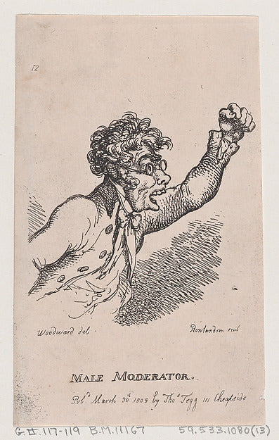 Thomas Rowlandson , After George Moutard Woodward:Male Moder-16x12"(A3) Poster