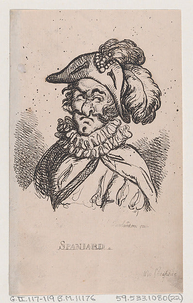 Thomas Rowlandson , After George Moutard Woodward:Spaniard A-16x12"(A3) Poster
