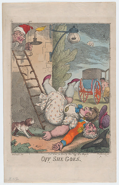 Thomas Rowlandson , After George Moutard Woodward:Off She Go-16x12"(A3) Poster