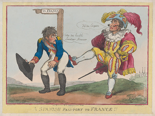 Thomas Rowlandson , After George Moutard Woodward:A Spanish -16x12"(A3) Poster