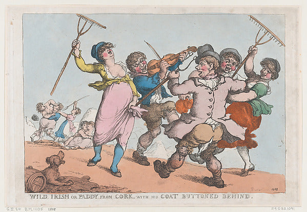 Thomas Rowlandson , After George Moutard Woodward:Wild Irish-16x12"(A3) Poster