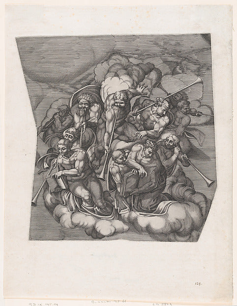 Trumpeting Angels from The Last Judgment  after Michelangelo 1,16x12"(A3)Poster