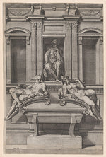 Cornelis Cort , After Michelangelo Buonarroti:The Tomb of Lo-16x12"(A3) Poster
