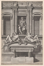 Cornelis Cort , After Michelangelo Buonarroti:The Tomb of Gi-16x12"(A3) Poster