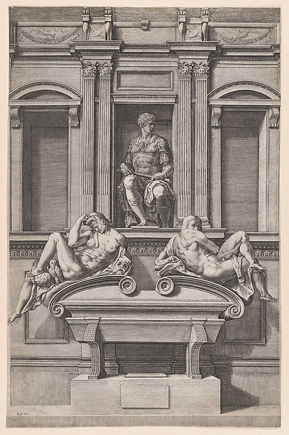 Cornelis Cort , After Michelangelo Buonarroti:The Tomb of Gi-16x12