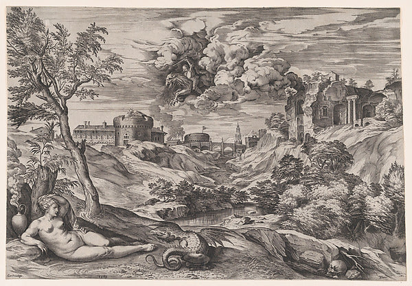 Cornelis Cort , After Titian:Ruggiero Rescuing Angelica 1565-16x12"(A3) Poster