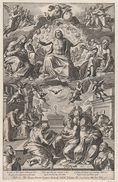 Cornelis Cort , After Federico Zuccaro:The Dispute of the Ch-16x12"(A3) Poster