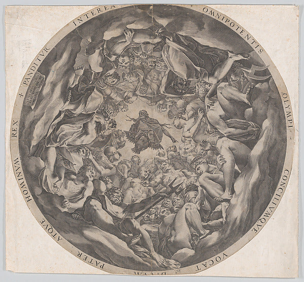 Cornelis Cort , After Francesco Primaticcio:Concourse of the-16x12"(A3) Poster