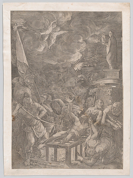 Cornelis Cort , After Titian:The Martyrdom of St Lawrence 15-16x12"(A3) Poster