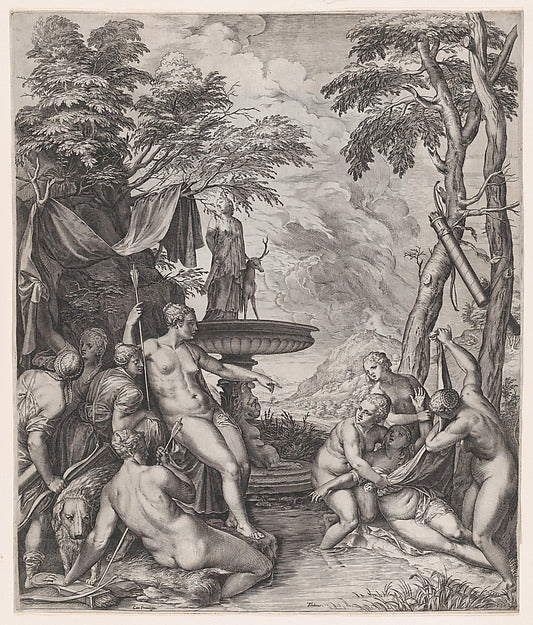 Cornelis Cort , After Titian:Diana Discovering Callisto's Pr-16x12"(A3) Poster