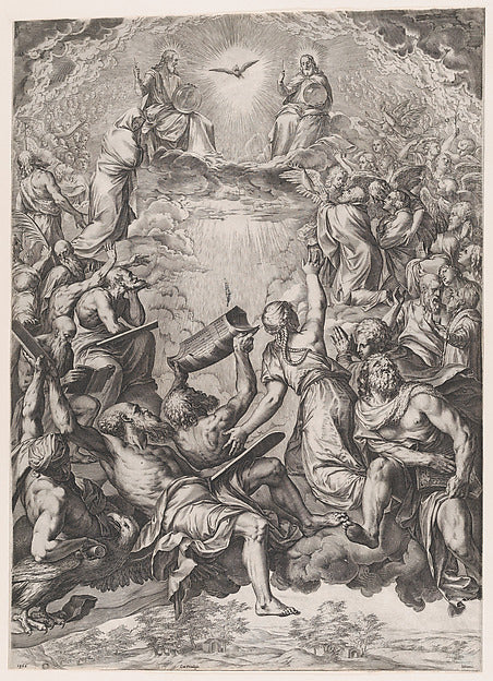 Cornelis Cort , After Titian:The Adoration of the Trinity 15-16x12"(A3) Poster